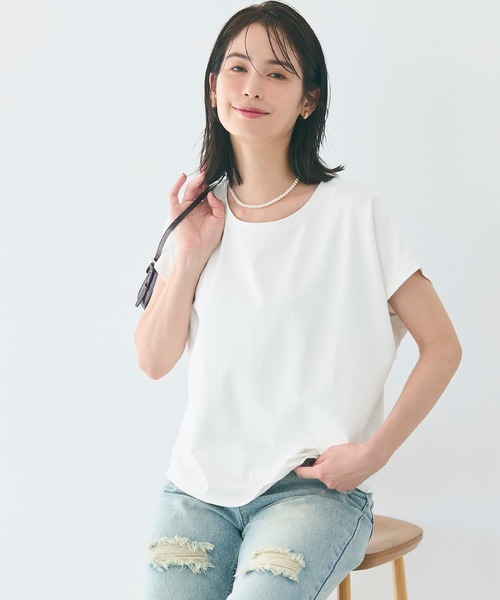 coca(coca)(コカ)の「シルキータッチハーフスリーブ ドルマンTシャツ(Tシャツ/カットソー・レディース・チャコール/ライトピンク/ブラック/ホワイト・L/M/S)」の10枚目の写真