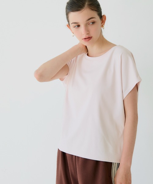 coca(coca)(コカ)の「シルキータッチハーフスリーブ ドルマンTシャツ(Tシャツ/カットソー・レディース・チャコール/ライトピンク/ブラック/ホワイト・L/M/S)」の14枚目の写真