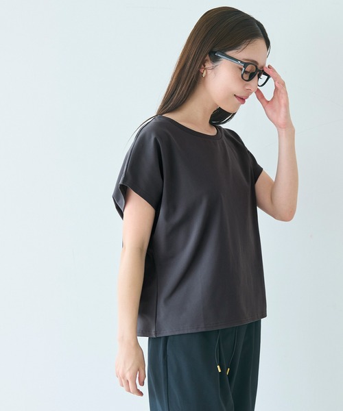 coca(coca)(コカ)の「シルキータッチハーフスリーブ ドルマンTシャツ(Tシャツ/カットソー・レディース・チャコール/ライトピンク/ブラック/ホワイト・L/M/S)」の16枚目の写真