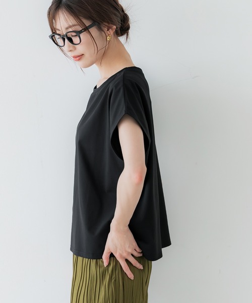 coca(coca)(コカ)の「シルキータッチハーフスリーブ ドルマンTシャツ(Tシャツ/カットソー・レディース・チャコール/ライトピンク/ブラック/ホワイト・L/M/S)」の21枚目の写真