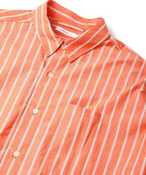 Sandinista(サンディニスタ)の「Sandinista Stripe Oversized Pocket S/S Shirt(サンディニスタ ストライプ オーバーサイズ ポケット ショートスリーブシャツ)(シャツ/ブラウス・メンズ・グリーン/レッド・MEDIUM/LARGE)」の13枚目の写真