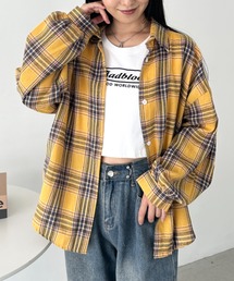 ルーズシルエットチェックネルシャツ