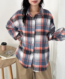 ルーズシルエットチェックネルシャツ