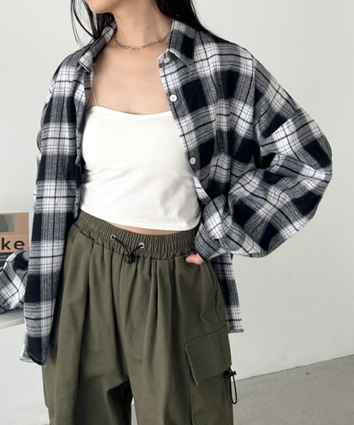 CLEA（クレア）の「ルーズシルエットチェックネルシャツ（シャツ/ブラウス・レディース・イエロー/ベージュ/ネイビー/レッド/グリーン/ピンク/ブラック/イエロー系その他/ライトブルー/ピンク系その他・FREE）」の11枚目の写真