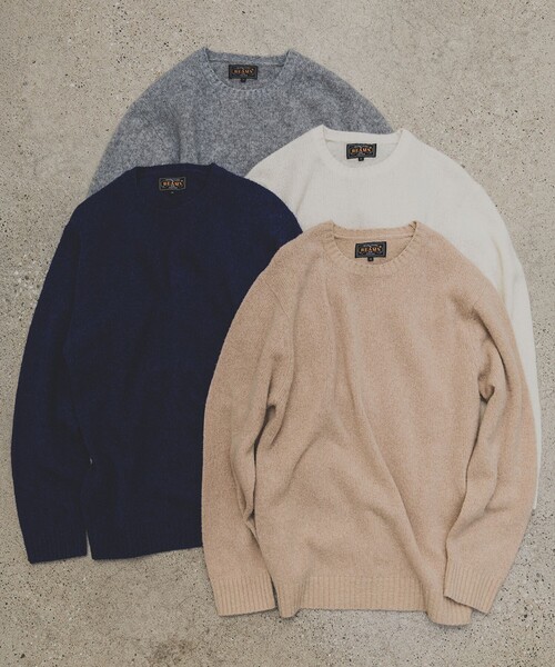 BEAMS PLUS(ビームスプラス)の「7G カシミヤ シルク クルーネック ニット(ニット/セーター・メンズ・グレー/ネイビー/ホワイト/ベージュ・X-LARGE/LARGE/MEDIUM/SMALL)」の5枚目の写真