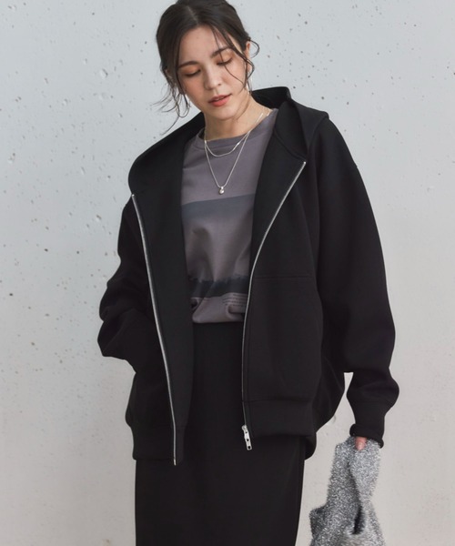 Doux archives（ドゥアルシーヴ）の「【新色追加/もちもちシリーズ】W ZIP ボンディングBIGパーカー（パーカー・レディース・グレイッシュベージュ/ブラック/グレー/ブラウン・38）」の21枚目の写真