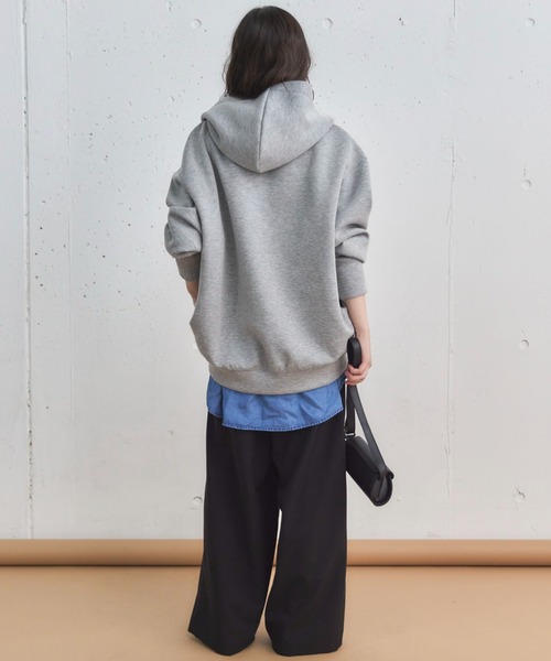 Doux archives（ドゥアルシーヴ）の「【新色追加/もちもちシリーズ】W ZIP ボンディングBIGパーカー（パーカー・レディース・グレイッシュベージュ/ブラック/グレー/ブラウン・38）」の8枚目の写真