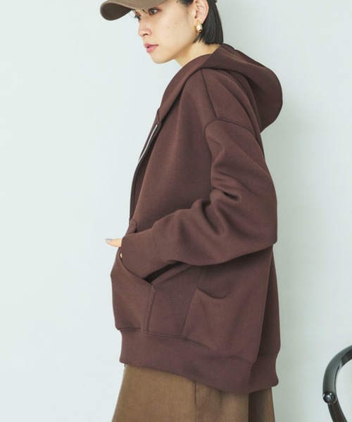 セール】【新色追加/もちもちシリーズ】W ZIP ボンディングBIGパーカー