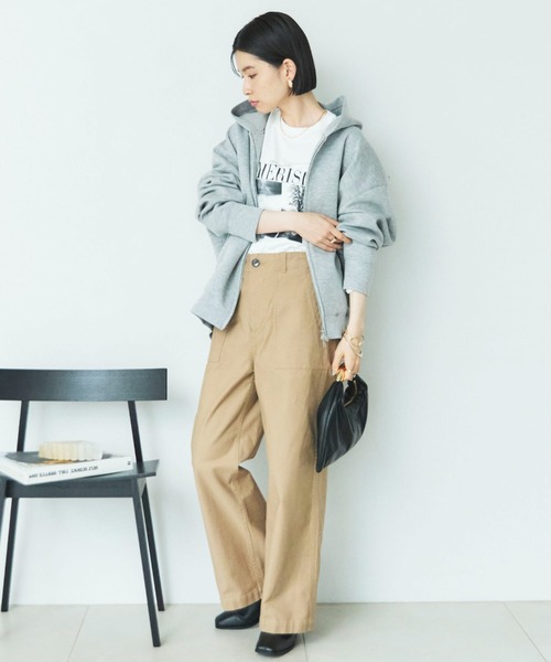 セール】【新色追加/もちもちシリーズ】W ZIP ボンディングBIGパーカー