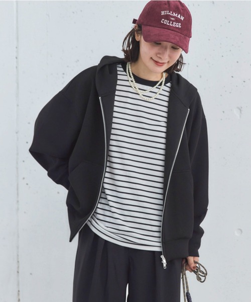 セール】【新色追加/もちもちシリーズ】W ZIP ボンディングBIGパーカー