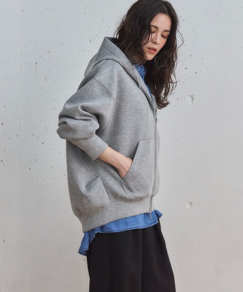 Doux archives（ドゥアルシーヴ）の「【新色追加/もちもちシリーズ】W ZIP ボンディングBIGパーカー（パーカー・レディース・グレイッシュベージュ/ブラック/グレー/ブラウン・38）」の15枚目の写真