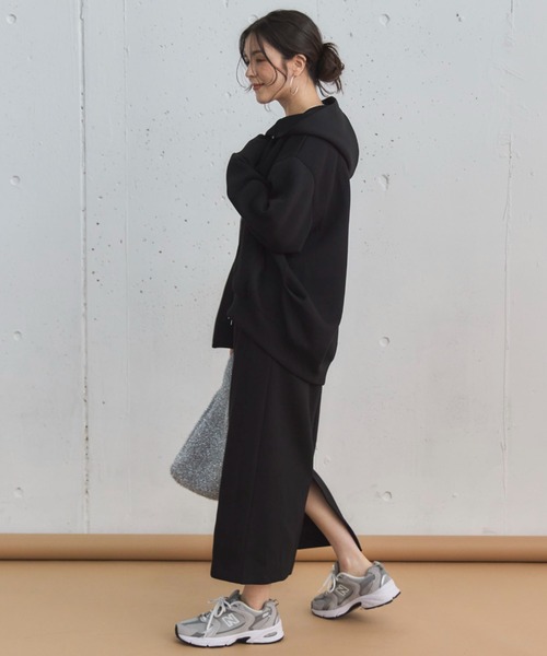 Doux archives（ドゥアルシーヴ）の「【新色追加/もちもちシリーズ】W ZIP ボンディングBIGパーカー（パーカー・レディース・グレイッシュベージュ/ブラック/グレー/ブラウン・38）」の17枚目の写真