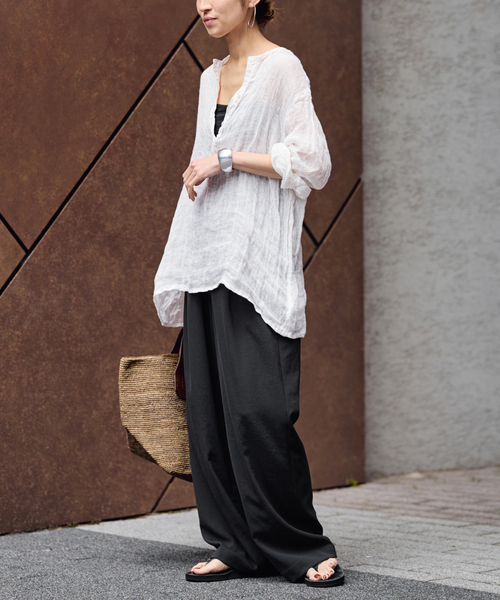 FRAMeWORK（フレームワーク）の「≪追加≫ 手洗い可 / ポリエステルツイルリラックスパンツ 3（その他パンツ・レディース・ホワイト/ブラック/ベージュ・38/36/34/40）」の5枚目の写真