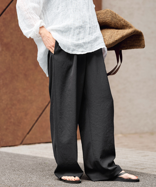 FRAMeWORK（フレームワーク）の「≪追加≫ 手洗い可 / ポリエステルツイルリラックスパンツ 3（その他パンツ・レディース・ホワイト/ブラック/ベージュ・38/36/34/40）」の7枚目の写真