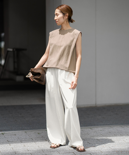 FRAMeWORK（フレームワーク）の「≪追加≫ 手洗い可 / ポリエステルツイルリラックスパンツ 3（その他パンツ・レディース・ホワイト/ブラック/ベージュ・38/36/34/40）」の22枚目の写真