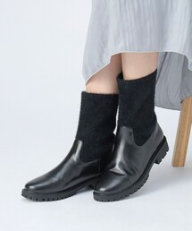切替 ニット ブーツ