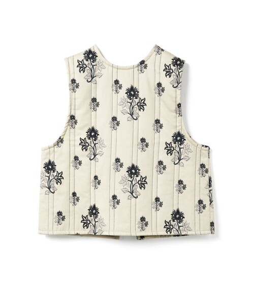 セール】mizuiro ind 2WAYプリントキルティングベスト（ベスト