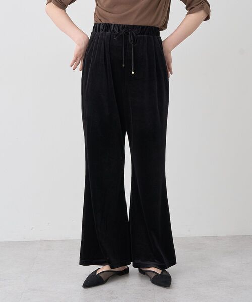 earth music&ecology（アースミュージックアンドエコロジー）の「ベロアフレアパンツ（その他パンツ・レディース・ブラック/その他14/ボルドー・FREE）」の2枚目の写真