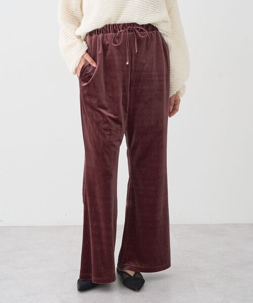 earth music&ecology（アースミュージックアンドエコロジー）の「ベロアフレアパンツ（その他パンツ・レディース・ブラック/その他14/ボルドー・FREE）」の10枚目の写真