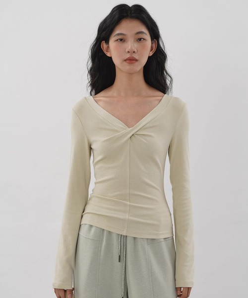 セール】ツイストフロントトップス EM25a054【EIGHTHMONTH】（Tシャツ