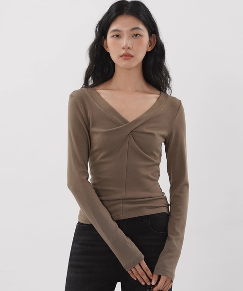 セール】ツイストフロントトップス EM25a054【EIGHTHMONTH】（Tシャツ