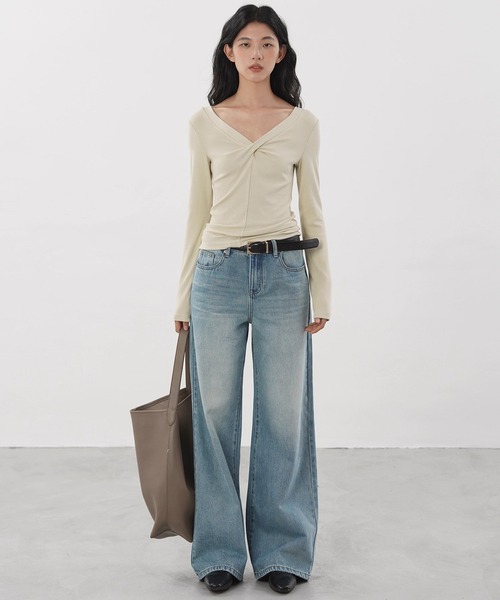 セール】ツイストフロントトップス EM25a054【EIGHTHMONTH】（Tシャツ