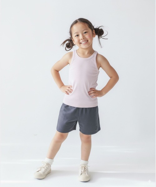 CHERMEL(チャーメル)の「Rib Tank Top(タンクトップ・キッズ・アッシュグレー/ホワイト系その他/コーラルピンク/ブラウン/ラベンダー/ブラック・110/120/130/140/100)」の5枚目の写真