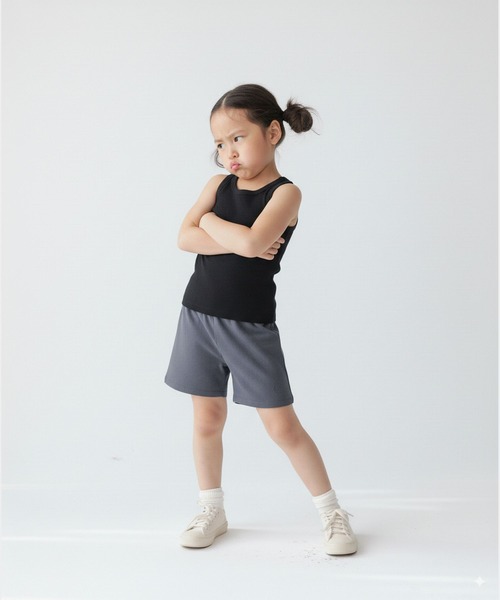 CHERMEL(チャーメル)の「Rib Tank Top(タンクトップ・キッズ・アッシュグレー/ホワイト系その他/コーラルピンク/ブラウン/ラベンダー/ブラック・110/120/130/140/100)」の2枚目の写真