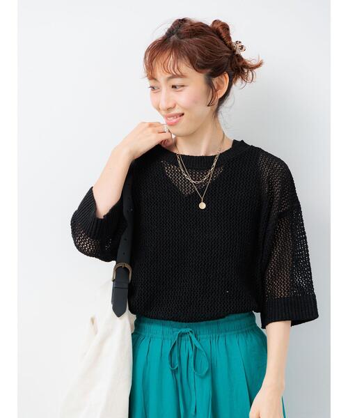 【Rene】ルネ　サマーニット　メッシュ　ブラック　36size 美品 Rene】ルネ サマーニット メッシュ ブラック 36size 美品
