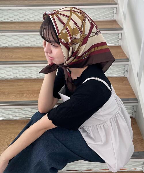 grove（グローブ）の「柄アソート大判スカーフ（バンダナ/スカーフ・レディース・ネイビー/ワイン系1/ネイビー系/ライトベージュ・00）」の12枚目の写真