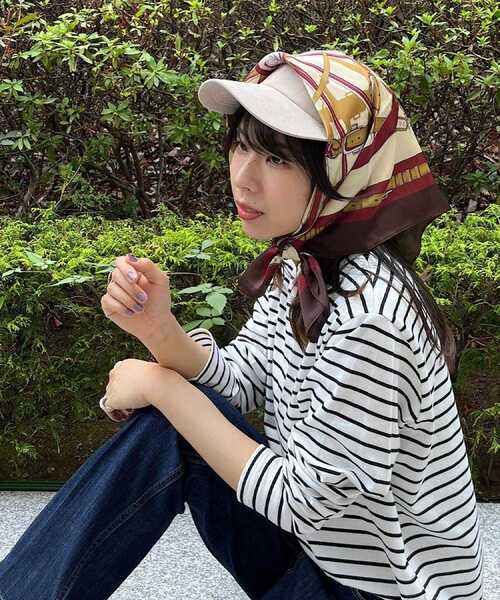 grove（グローブ）の「柄アソート大判スカーフ（バンダナ/スカーフ・レディース・ネイビー/ワイン系1/ネイビー系/ライトベージュ・00）」の13枚目の写真