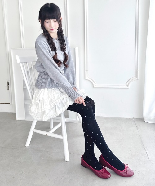 Loueme（ルエム）の「ドット柄ニットタイツ（タイツ/ストッキング
