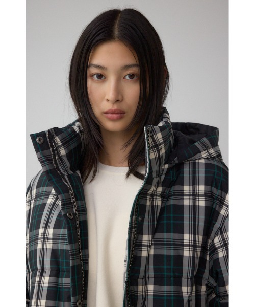 セール】B-HEAT フード付き中綿チェックジャケット（ブルゾン）｜AZUL