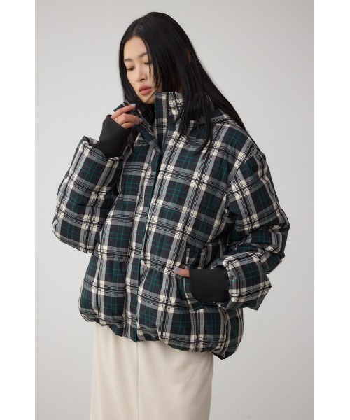 セール】B-HEAT フード付き中綿チェックジャケット（ブルゾン）｜AZUL