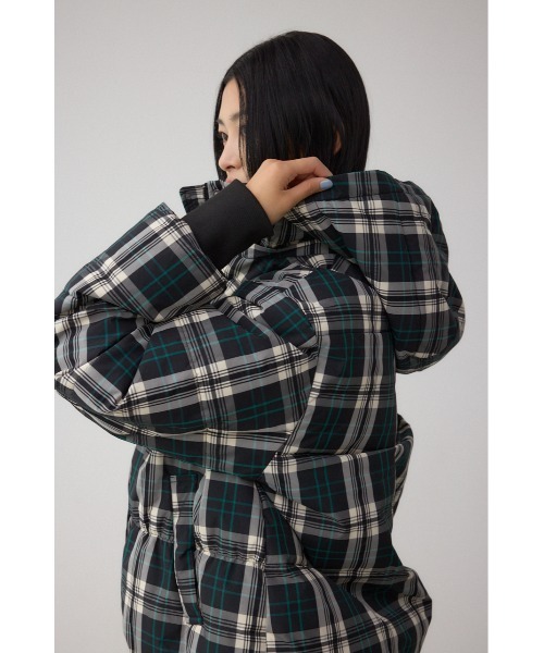 セール】B-HEAT フード付き中綿チェックジャケット（ブルゾン）｜AZUL