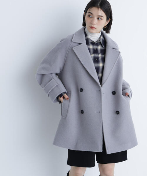 ◇ダブルブレストフォルムミドルコート（ピーコート）｜NATURAL BEAUTY