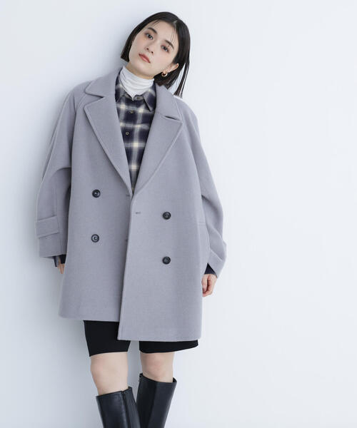 ◇ダブルブレストフォルムミドルコート（ピーコート）｜NATURAL BEAUTY