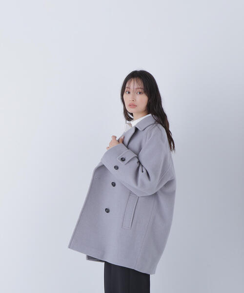 ◇ダブルブレストフォルムミドルコート（ピーコート）｜NATURAL