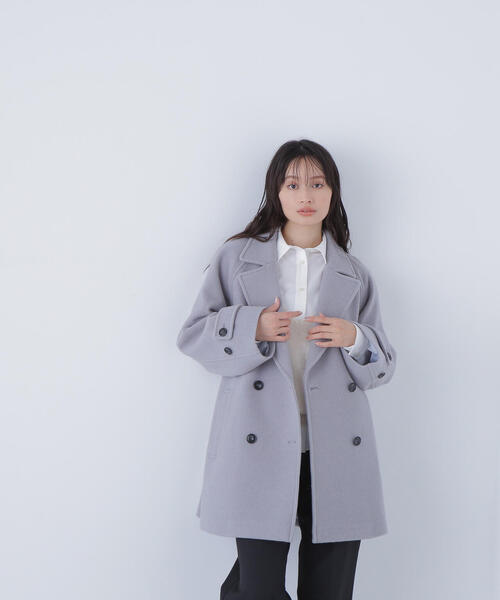 NATURAL BEAUTY BASIC Pコート ピーコート ホワイト M-L NATURAL BEAUTY BASIC（ナチュラルビューティーベーシック