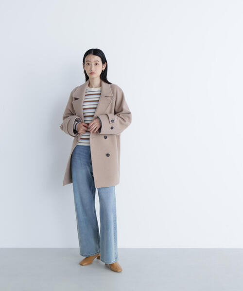 ◇ダブルブレストフォルムミドルコート（ピーコート）｜NATURAL BEAUTY