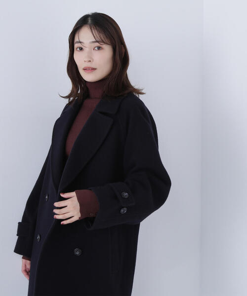 【美品】ダブルブレストフォルムミドルコート ダブルブレストフォルムミドルコート | NATURAL BEAUTY BASIC