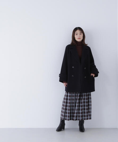 ◇ダブルブレストフォルムミドルコート（ピーコート）｜NATURAL BEAUTY
