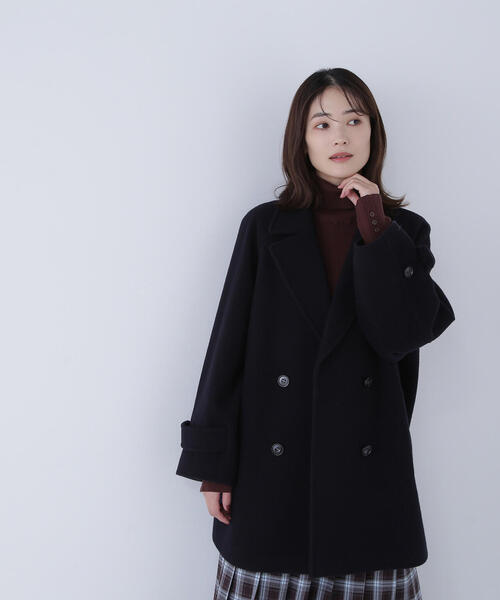 ◇ダブルブレストフォルムミドルコート（ピーコート）｜NATURAL BEAUTY