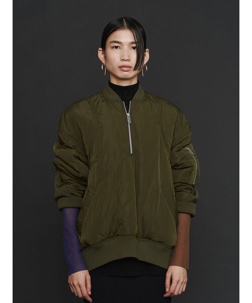 トップス ma_na UN3D.（アンスリード） MA-1 HALF-ZIP TOP「セットアップ着用可能