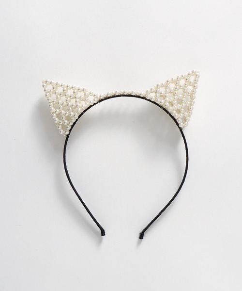 Three Four Time（ｽﾘｰﾌｫｰﾀｲﾑ）の「パールネコミミカチューシャ（カチューシャ・レディース・アイボリー・FREE）」の10枚目の写真