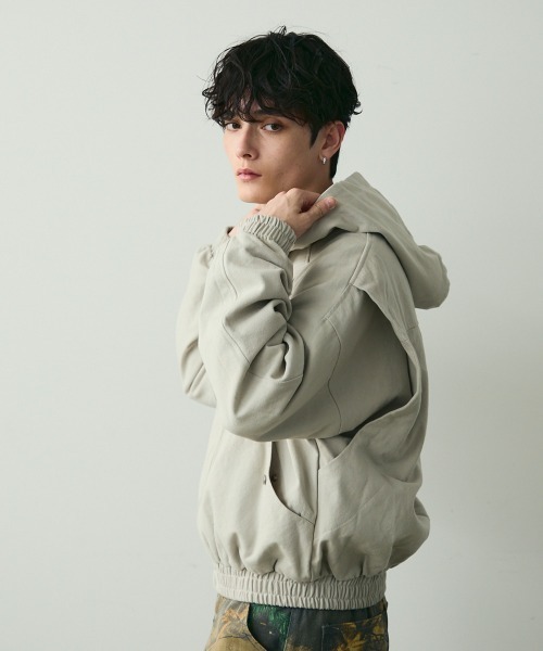 セール】Short-Length Duck Canvas Hooded Blouson / ショート丈