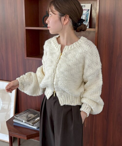 今期商品　新品BELPER パフニットカーディガン B:MING by BEAMS（ビーミング by ビームス）【+15%ポイントUP