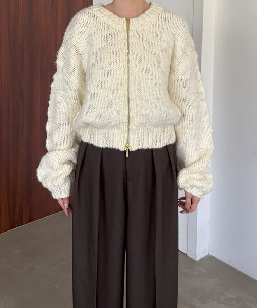 gemeil（ジェムイル）の「【LE'MAGE×gemeilコラボ】スラブカーディガン(MO-320)（ニット/セーター・レディース・ブラウン/ブラック/オフホワイト・FREE）」の15枚目の写真