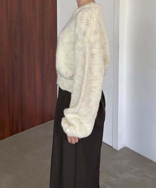 gemeil（ジェムイル）の「【LE'MAGE×gemeilコラボ】スラブカーディガン(MO-320)（ニット/セーター・レディース・ブラウン/ブラック/オフホワイト・FREE）」の16枚目の写真