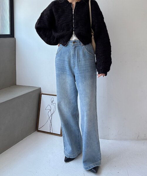 gemeil（ジェムイル）の「【LE'MAGE×gemeilコラボ】スラブカーディガン(MO-320)（ニット/セーター・レディース・ブラウン/ブラック/オフホワイト・FREE）」の21枚目の写真